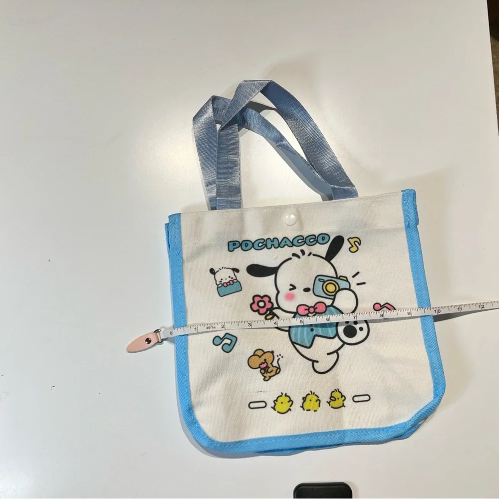 New Pochacco Mini Canvas Tote Bag in White and Light Blue